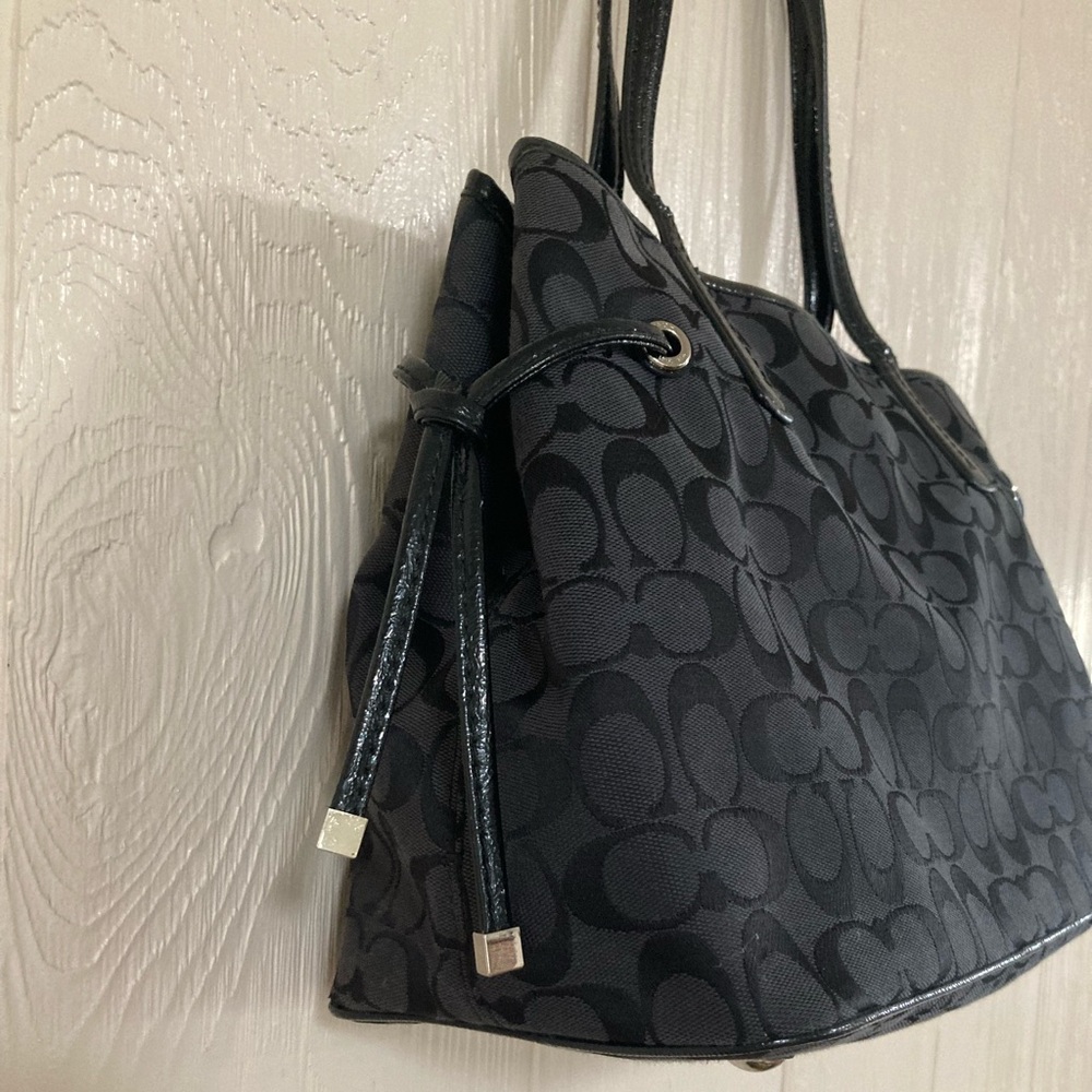 Coach Signature Stripe Python Print Carryall Hand… - image 3